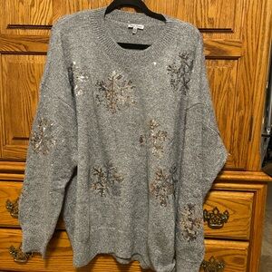 Gray Snowflake Sweater